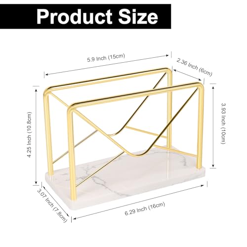 Modern Mail Holder for Home Office, Metal Letter Organizer Sorter for Desk, Cutout Mail Envelope Design, Bill Filling Paper Document Rack, Envelope Storage Rack with Marble Base (Gold) - color: Gold