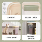 IRIS USA Dog Food Storage Container, Airtight Lid, Up to 13 Pounds Pet Food Storage, Versatile Pet Food Bin, Treats, BPA Free, Almond - color: Almond