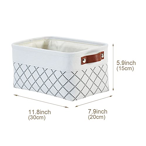 DECOMOMO Small Storage Basket, Closet Storage Bins, Baskets for Organizing Shelves (White Check, Small - 6 Pack) - color: Check White, size: Small/6P