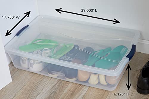 Rubbermaid Cleverstore 42 Quart Stackable Plastic Storage Bin with Lids for Garage, Closet, and Classroom, Clear, 4 Pack - size: 42 Qt - 4 Pack
