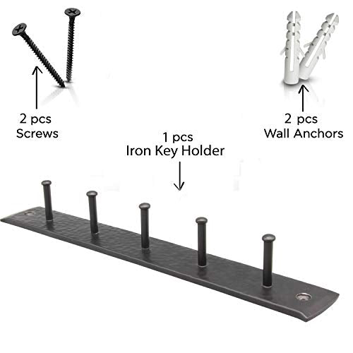 Rustic Wall Hooks for Hanging Accessories, Towel, Leash, Jewelry Hanger - Farmhouse-Style Homes - Vintage Iron Keys and Towels Rack - 10 x 1.2 x 1.2 Inch