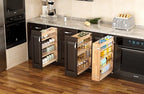 OCG 4-Tier Pull Out Kitchen Cabinet Spice Rack Holder Shelves (5" W x 22" D), spice organization for cabinet Storage Organization, pull out spice racks for inside cabinets - size: 5" W x 22" D Wood (4 tier)