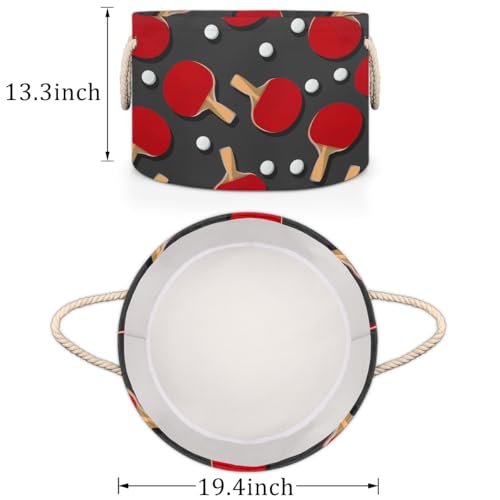 Pardick Large Round Storage Basket Sport Pingpong Ball Collapsible Circle Storage Bin Basket Laundry Hamper With Handle for Kids Boy Girls Toy Bedroom Living Room Nursery Room Decor Storage Organizer - color: Print 1