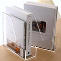 HeZone Acrylic Magazine Rack File Holder Desk Organizers and Storage 2-Pack Small Clear Acrylic Vertical Magazine Holder Book Stand for Office Desk - style: 2PC-B5