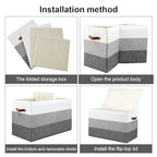 Mayniu Toy Box Storage Chest with Divider, Large Sturdy Toy Bin Organizer Basket with Lid for Kids, Boys, Girls, Nursery, Living Room, Bedroom, Playroom, Closet, 25"x13" x16"(Gradient Grey) - color: Large Gradient Grey