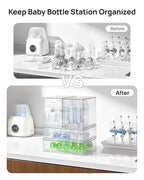Vtopmart Clear Stackable Storage Drawers Set of 4, Plastic Organizer Bins for Makeup, Cosmetics, Beauty Supplies,Ideal for Vanity, Bathroom,Cabinet,Pantry Organization - style: 2 High+2 Wide