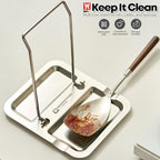 WAGENSTEIGER Foldable Stainless Steel Pot Lid Rest, Ladle Holder, Multifunctional Kitchen Organizer Stand, Easy Storage, Dishcloth Rack, Pan Lid Holder, Cooking Utensil Holder Organizer