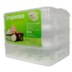 Snapware (2-Layer, 24 Cupcakes Plastic Detachable Cupcake Carrier Storage Container With Lid and Handle, Freezer Dishwasher Microwave Safe - size: 14.25" L x 10.5" W
