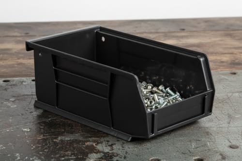 Hudson Exchange 7-1/2" x 4" x 3" (12 Pack) Plastic Stackable Storage Bin and Hanging Container, Black - color: Black, size: 12 Pack