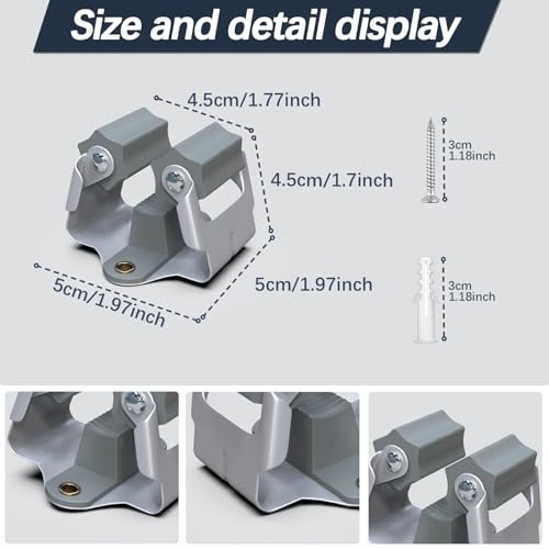 3-H 15 Pack Mop and Broom Holder Big Size Hanging 1 KG Extra,Broom Hanger Wall Mount for Hanging and Organizing Shove Rake Yard Tools in Shed Kitchen Laundry Room Bathroom Garden(Grey) - color: Matte Grey, size: 15