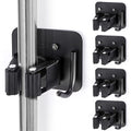 Stainless Steel Broom Holder, Heavy Duty, Rust Resistant, 4 Gripper Positions with 4 Hooks, Black - color: Black