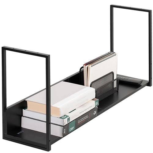 VIVO Under Desk 30 x 7 inch Storage Shelf, Office Accessory Holder for Supplies, Gaming Devices, and More, Workstation Organizer, Black, DESK-SHELF30-UB
