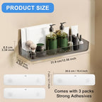 Diesisa 2pc Acrylic Wall Mounted Shower Caddy, Adhesive Shelf, Bathroom Shelves for Wall, Self Adhesive Organizer, No Drilling Hang Walls, for Bathroom, Kitchen, Living Room - color: 2pcs-grey