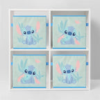 Stitch Storage Cubes Set of 2 Durable Fabric Bins with Handles, 10"x10"x10" Collapsible Cube Organizers - color: Stitch