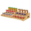 Bamboo Expandable Can Rack Organizer for Pantry, Stackable 3 Tier Canned Food Organizers and Storage, Kitchen Cabinet, Can Holders Dispensers for Pantry Up To 24 Cans