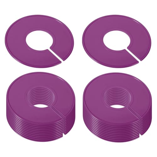 PATIKIL Clothes Dividers, 24 Pack Clothing Rack Size Dividers Blank Labels Sorting Round Separator for Closet, Purple - color: Purple