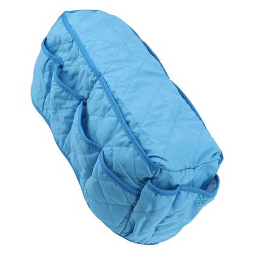 Arm Chair Armrest Covers with Pocket Sofa Covering Organizer, Couch Remote Control Holder for Living Room Couch, Side Bag Armrest Storage Caddy with Non Woven (Blue)