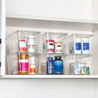 Vtopmart 6 Pack Clear Stackable Storage Bins with Lids, Medium Plastic Containers with Handle for Pantry Organizer and Storage,Perfect for Kitchen,Fridge,Cabinet, Closet,Bathroom Organization - size: M(10"L x 6"W x 5"H)