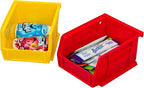 Akro-Mils 30210 AkroBins Plastic Storage Bins, Space-Saving Stackable Bins for Garage, Pantry, Craft Organization, 5" x 4" x 3", Yellow, 24-Pack - color: Yellow