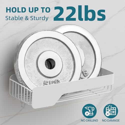 TAILI Shower Caddy Suction Cup 2 Pack,Stainless Steel Rustproof Shower Shelves,No Drilling Wall Mounted Basket,Large Capacity,Removable Suction Cup Bathroom Organizers & Home Decor, White - style: 2xWhite