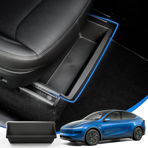 GEEDAR Under Seat Storage Box Organizer for Tesla Model Y 2025 2026 Refresh (Juniper), New Model Y 2025 2026 Hidden Storage Box, Washable Underseat Organizer Fit Tesla Model Y 2025 Accessories - size: for Model Y Juniper Front Seat