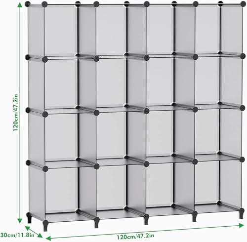 HOMIDEC Closet Organizers and Storage, 16 Cube Storage Organizer, Portable Closet Organizer Cubes Shelves for Clothes, Bedroom, Wardrobe, Kids Room, Bathroom, Grey - color: Grey, size: X-Large