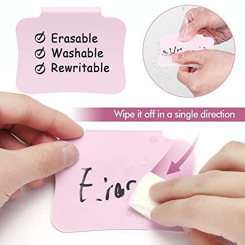 20PCS Basket Labels Clip On, Removable Plastic Bin for Storage Bins, Pantry Organization and Storage Hanging Tags for Basket Cube Box, in Pink - color: Pink-20pcs