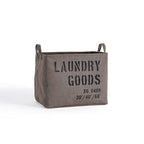 Danya B. LY117 Decorative Canvas Laundry Basket with Handles - Portable Collapsible Foldable Clothes Hamper - Khaki Green