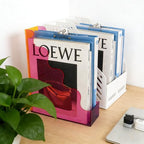 Acrylic File Organizer, Vertical Magazine File Holder, Cute Desk Storage for Holds Files Papers Magazines, Colorful