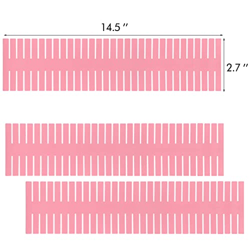 acDesign 40Pcs Grid Drawer Dividers, Adjustable Drawer Organizer for Socks, Underwear, Lingerie, Makeup, Bedroom Office Kitchen Storage (Pink) - color: Pink