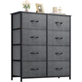 YITAHOME 8 Drawers Fabric Dresser - Storage Tower Unit Organizer Unit for Living Room & Closets - Sturdy Steel Frame & Easy Pull Fabric Bins - color: A-dark Grey