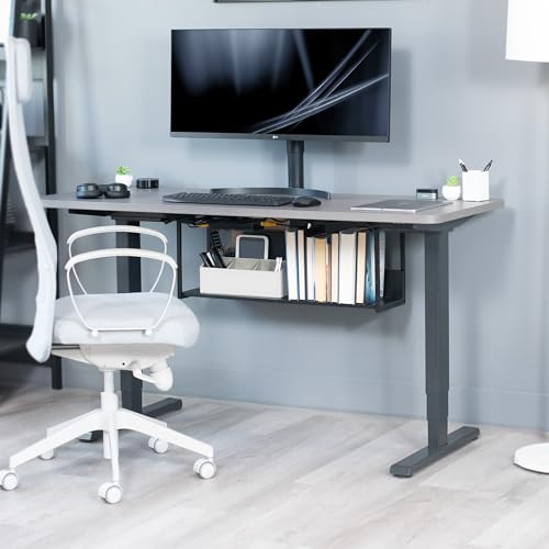 VIVO Under Desk 30 x 7 inch Storage Shelf, Office Accessory Holder for Supplies, Gaming Devices, and More, Workstation Organizer, Black, DESK-SHELF30-UB