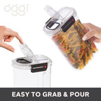 Oggi Easi Grip 57oz Moisture Proof Storage Container, Ultra Clear BPA-Free Sealable Canister, Flip Open Pouring Lid, Date Reminder Slider on Clip, Ideal Cereal Dispenser (57oz / 1.7lt) - size: 57 fl oz