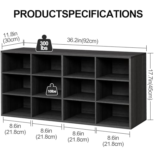 Aenuert 12-Cubby Shoe Rack, 3-Tier Wood Shoe Organizer, Multifunctional Shoe Organizer Bench for Entryway, Mudroom, Hallway, Closet,36.22 * 11.81 * 17.72 Inch,Black - color: Black, size: 12-cube 3-tier