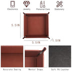 Valet Tray Organizer, 5.5" Square Catch All Tray for Men & Women - for Nightstand, Entryway,Desk & Dresser Top | Jewelry & EDC Holder for Watches, Rings, Keys, Wallet, Phone, Glasses