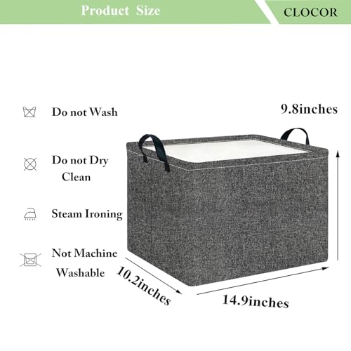CLOCOR Rectangular Storage Basket,Collapsible Cute Pattern Storage Bin,Waterproof Books Box with Handles,Gift Basket(Grey) - color: Grey