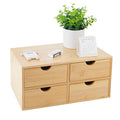 Charmewooden Bamboo Desk Organizer With Drawers Countertop Drawers Counter Storage Box Corner Desk Organizer for Home Office No Assembly Required (4 Drawers) - style: 4 Drawers