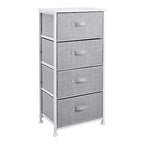 Amazon Basics Fabric 4-Drawer Storage Organizer Unit for Closet, Bedroom, White - color: White