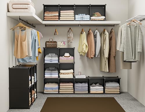 6-Cube Storage Organizer, Closet Organizer Storage Cabinet Shelf Bookcase Bookshelf with Metal Hammer, Storage Cubes Organizer Cabinet for Kids, Closet, Bedroom, Bathroom(11.8x11.8x11.8 inch)Black - color: Black, size: 11.8 x 11.8 x 11.8 Inch