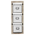 Deco 79 Farmhouse Metal Wall Mounted Rack for Magazines, Books, Newspapers, Bathroom/Offie/Living Rom Storage, 14" x 4" x 36", Black