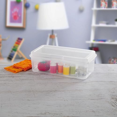 Sterilite 18-Pack FlipTop Stackable Rectangular Storage Bin with Hinging Lid, Clear - size: 1.7 Cubic Feet, style: 18 Pack