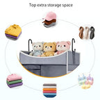 4-Shelf Hanging Closet Organizer and Storage with 4 Side Pockets, Collapsible Closet Hanging Shelves for Storage, Grey - size: 4-shelf
