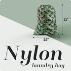 Nylon Laundry Bag - Locking Drawstring Closure and Machine Washable. These Bags will Fit a Laundry Basket or Hamper and Strong Enough to Carry up to Three Loads of Clothes. (Camouflage) - color: Camouflage, size: 22" x 32"