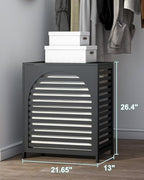 Black Laundry Hamper, Laundry Hamper with Lid, 27.3 Gallon (103L) Bamboo Wood Clothes Laundry Basket with Lid and Handles, Removable Liner - color: Black, size: Extra Large