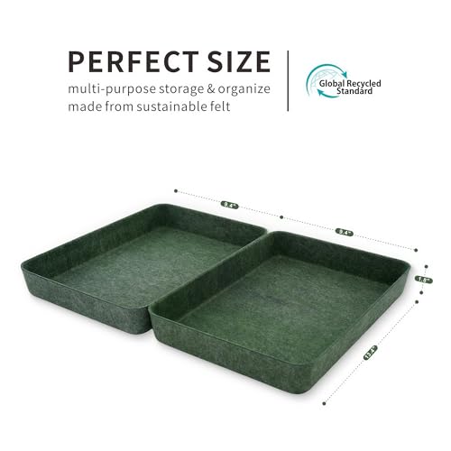 Welaxy 2-piece Office desk drawer organizer tray letter-size documents paper book file Folder Holder storage bins (Forest Green) - color: Forest green