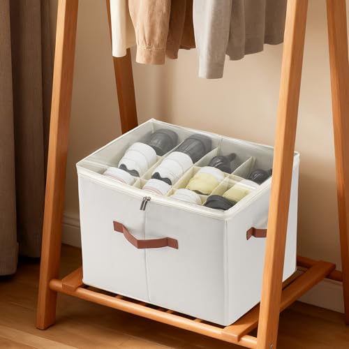 2-Pack Shoe Organizer for Closet, Foldable Shoe Storage Container with Adjustable Dividers & Clear Lid, Holds Up to 12 Pairs, Space-Saving Shoe Boxes, White - size: Medium
