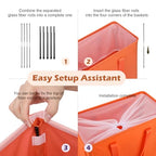 Odonata Slim Laundry Hamper Handles Collapsible Laundry Basket Thin Dirty Clothes Basket Narrow Laundry Bag Foldable Dirty Hamper 45L (Orange) - color: Orange