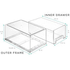 Sorbus Plastic Storage Bins Stackable Clear Pantry Organizer Box Bin for Organizing Kitchen Fridge, Food, Snack Pantry, Fruit, Vegetables, Bathroom, Wide & Narrow Deep (4 Pack) - size: 4 Pack