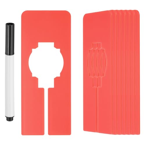 PATIKIL 16 Pcs Rectangle Clothes Dividers, 5 Inch Blank Clothing Rack Divider Sorting Clothes Size Reusable Wardrobe Hanger Separator with Pen, Red - color: Red