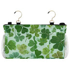 Bedside Caddy Hanging Bunk Bed Caddy Bed Organizer Hanging Pocket with 2 Hooks Bedside Storage Organizer Pocket Bag Holder Green Nature St Patrick Clovers - color: Green Nature St Patrick Clovers